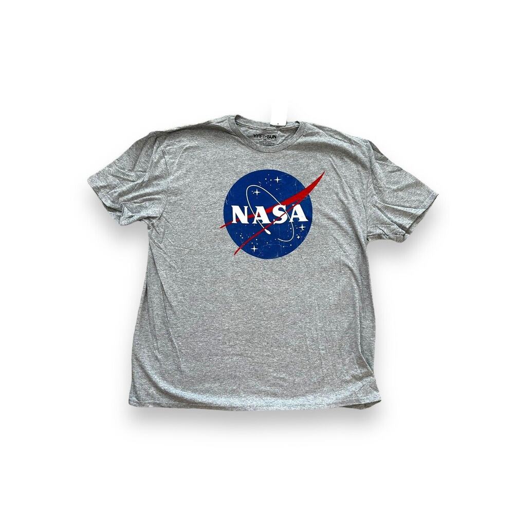 New Fifthsun Unisex Men's Short Sleeve Gray NASA Logo Graphic T-shirt 2XL NWT